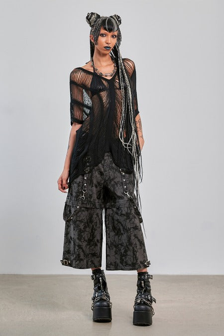 Banned Apparel Gothic Mesh Top Black Sheer Layering