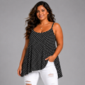 Polka Dot Cami Vest Hanky Hem Swing Top