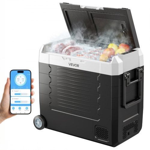 Car Refrigerator, DC 12/24V AC100-240V Compressor Electric Cooler,
