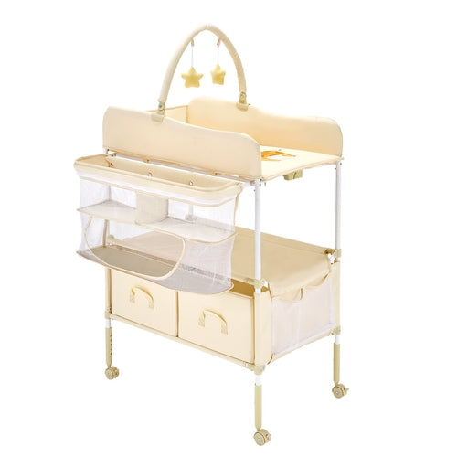 Baby Changing Table, Foldable Diaper Change Station with 2 Fabric
